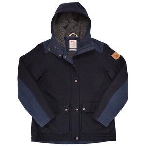 FJALLRAVEN Women's XS Navy Blue Greenland Re-Wool Jacket Hooded Wool